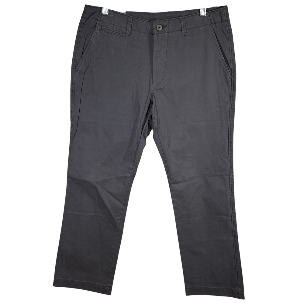 JCP Ultimate Khaki Pants Mens 34x29 Iron Gray 2-Ply Cotton Twill Flat Front‎ NEW
